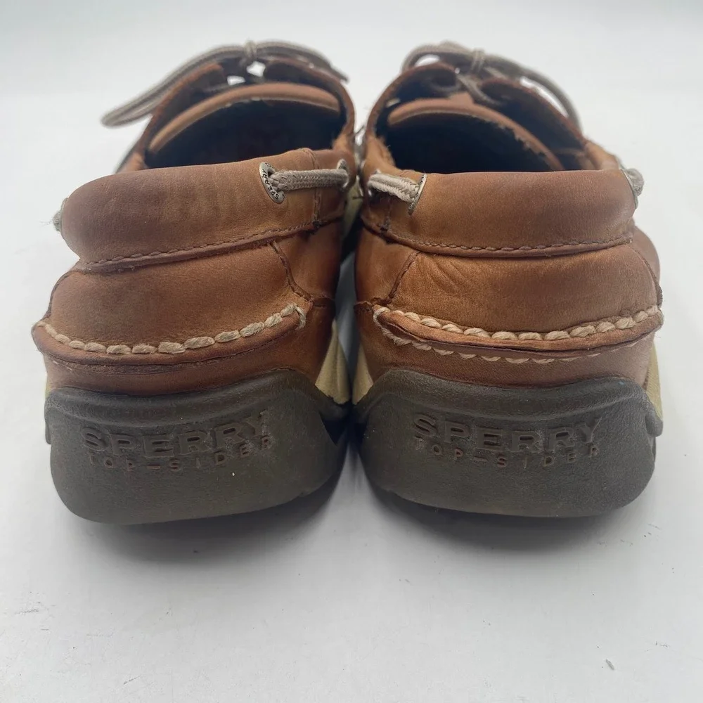Sperry Top-Sider Billfish Boat Shoes Mens 10.5 M Tan Brown Leather Mesh Nautical